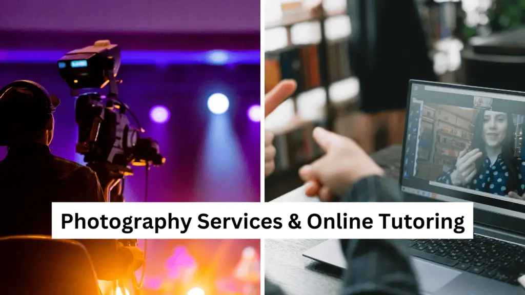 part time business photography and online tutoring