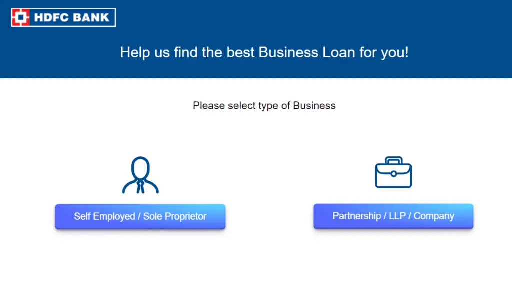 hdfc business loan page