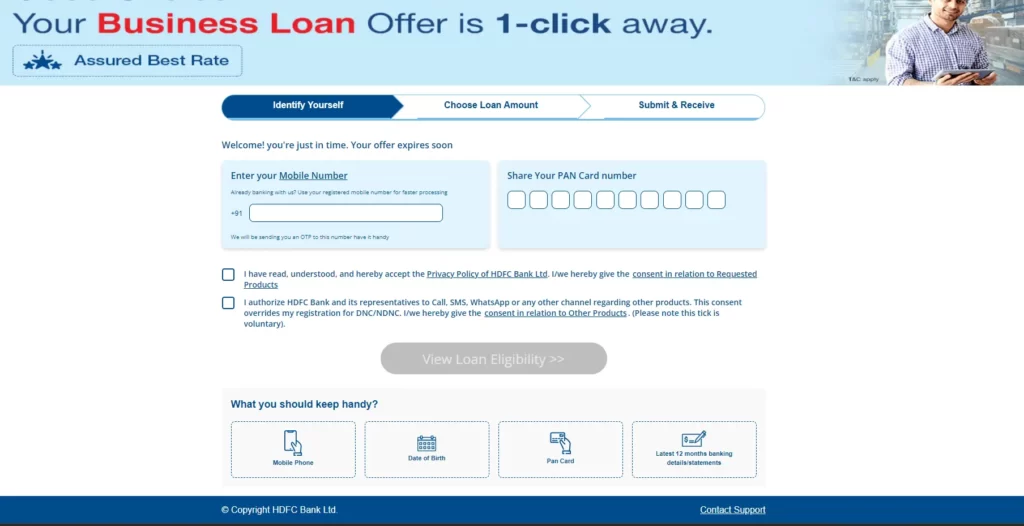 hdfc-business-loan-log-in-page