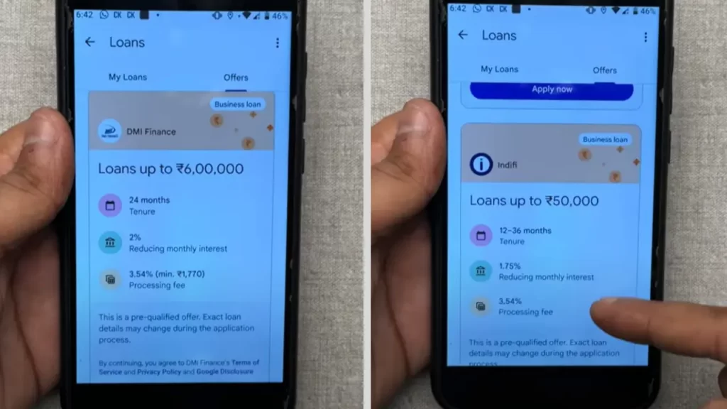 Google Pay Business Loan Step 2